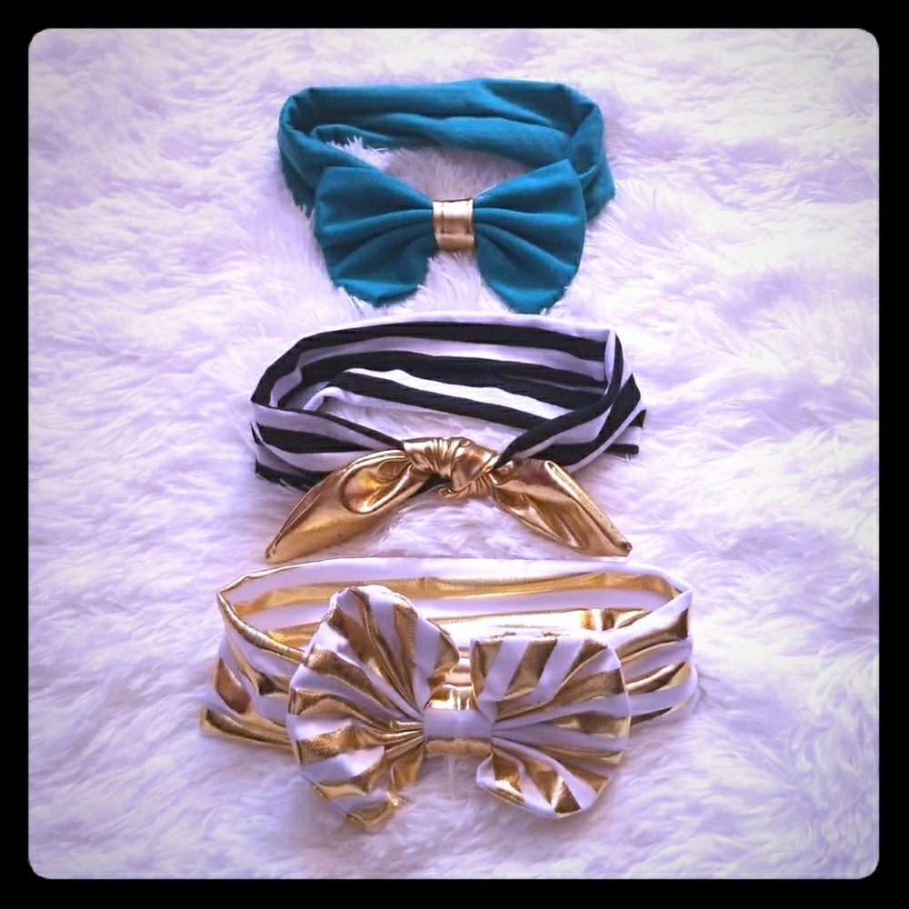 Gold Hair Bow Bundle